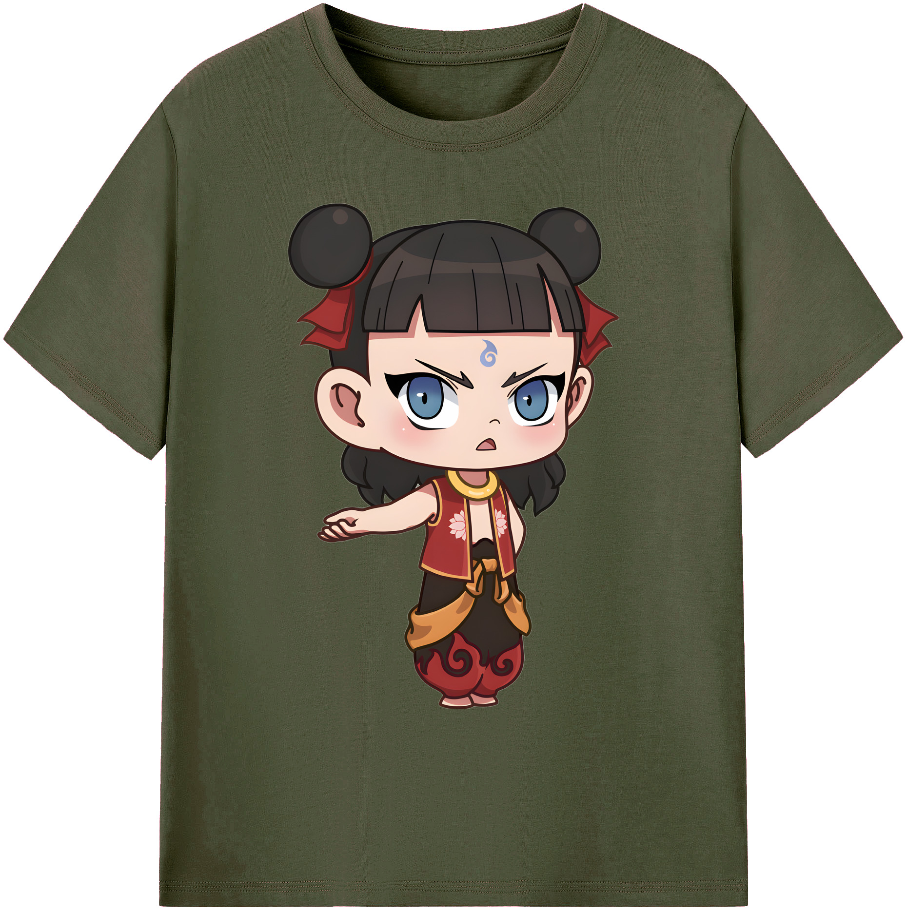 （画像用） Ne Zha 2 ナタ 魔童の大暴れ 綿100％ メンズ半袖Tシャツ｜肌触りやわらか＆通気性